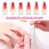 4 Pieces Glass Nail Shiner Crystal Nail Shine Buffer Polisher Crystal Glass Nano Nail File with Case for Natural Nails (White and Black Flat End)