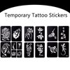 Koogel 281PCS Semi Permanent Tattoo, 12 Sheets Henna Women Tattoo Stencil Temporary Tattoo Stickers for Face Paint Body Art
