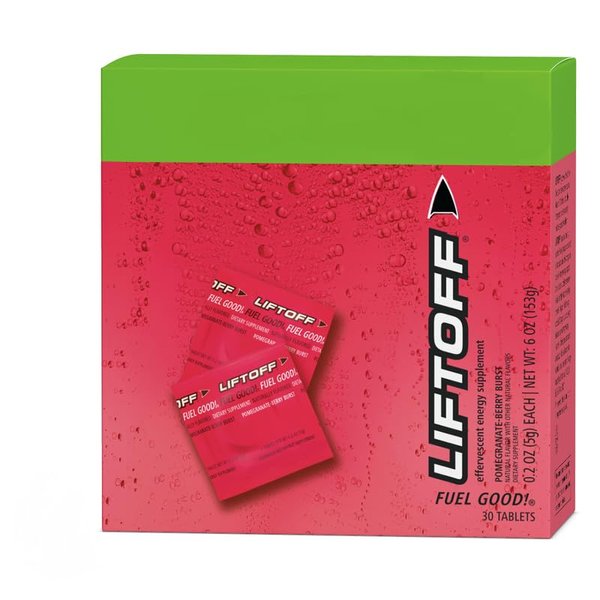 Herbal Liftoff Pomegranate-Berry Burst Energy Drink for Natural Boost of Energy-30 Tablets