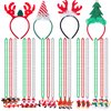 Atonofun 22 Pcs Christmas Party Favors, Christmas Costume Accessories with Xmas Beaded Necklaces Christmas Headband for Kids Christmas Party Gifts Decorations
