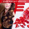 Luxsea Vitamin E Hair Serum Capsules for Split Ends Hair Treatment, Repair Essence for Dry Damaged Hair Care, Healthier Smooth Silky Thicker Hair