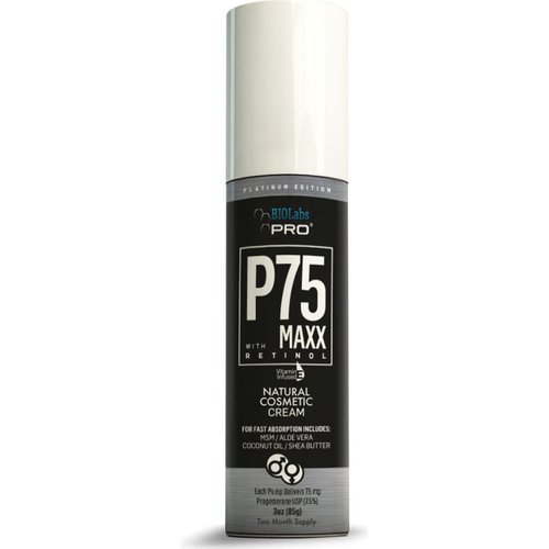 BIOLABS PRO Natural P75 Maxx Retinol Cream - 5000MG Progesterone, 3oz Unscented - 2 Month Supply for All Skin Types