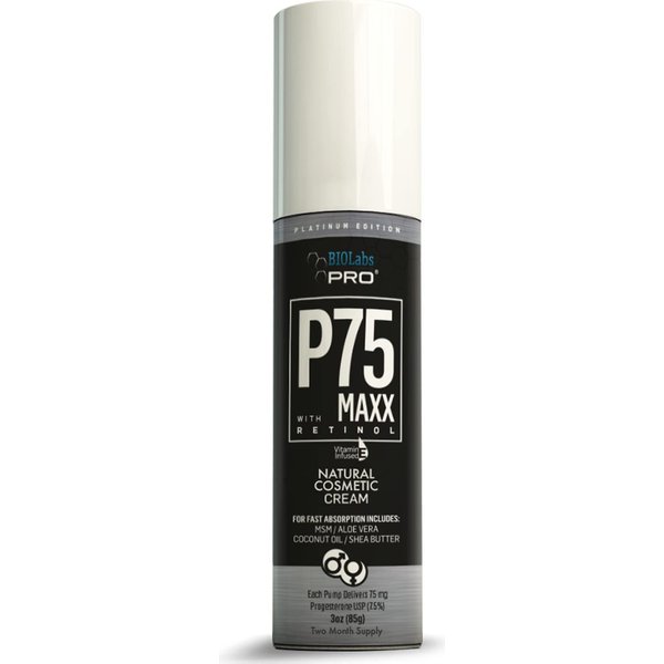 BIOLABS PRO Natural P75 Maxx Retinol Cream - 5000MG Progesterone, 3oz Unscented - 2 Month Supply for All Skin Types
