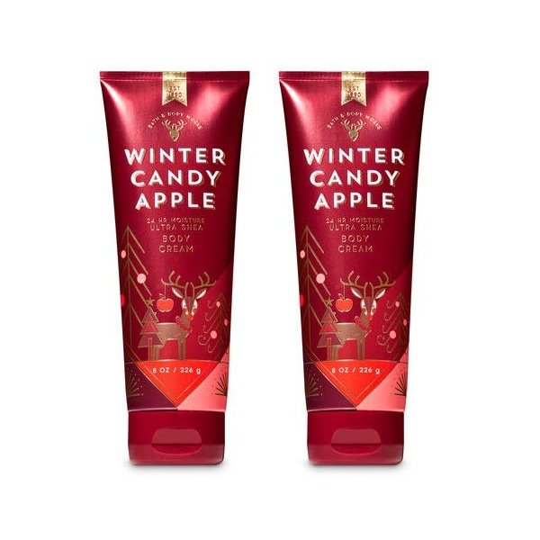 Winter Candy Apple Ultra Shea Triple Moisture Cream Body Lotion - Set of 2 - Bath and Body Works Holiday Traditions