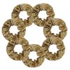7 Pcs Shiny Metallic Cheer Dance Hair Scrunchies For Thick Hair School Performance/Sports/Practice/Party/Gymnastics Scrunchie Ponytail Holder Wrist for Girls Cosplay Show (Gold)