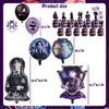 Wednesday Inspire Birthday Party Decorations, Wednesday Inspire Party Supplies Include Banner, Foil Balloons, Latex Balloons, Tablecloth, Cake Toppers