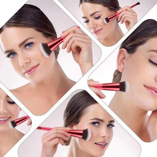 EVRCHGIEA Blending Brush for Makeup, Foundation Contour Concealer Brush Set, Foundation Brush for Liquid Makeup, Contour, Cream, Dual Sided Makeup Brushes Good for Travel