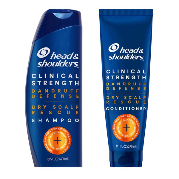 Head & Shoulders Dandruff Shampoo and Conditioner Set, Clinical Strength, Selenium Sulfide Formula, Dry Scalp Relief with Manuka Honey, Up to 100% Flake Protection, 13.5 & 9.1 Fl Oz, 2 Pack