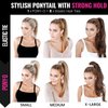 PONY-O Revolutionary Hair Tie Alternative Ponytail Holders - MEDIUM Size for Fine to Normal Hair or Slightly Thick Hair - 2 Pack Dark Blonde Original Patented Hair Styling Accessories
