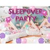 Sleepover Party Supplies for Girls, Rose Red Sleepover Party Balloon Banner Moon Cloud Star Foil Balloons Pink Purple Balloons for Girls Night Slumber Birthday Party Pajamas Spa Party Decorations