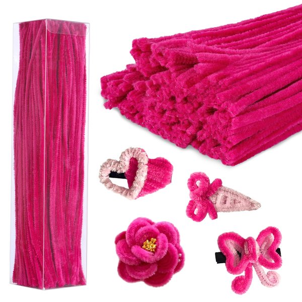 Iuuidu 200PCS Pipe Cleaners, Plum Pipe Cleaners Chenille Stem, Fuzzy Sticks Pipe Cleaners Craft Supplies for DIY Arts Crafts Project