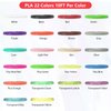 3Dgenius 22 Colors 3D Pen Filament 1.75mm PLA, Each Color 10 Feet, Total 220 Feet 3D Pen Filament Refills 3D Printing Pen Refills with High-Precision Diameter Not Compatible with 3Doodler Pen