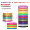 3Dgenius 36 Colors 3D Pen Filament 1.75mm PLA, Each Color 10 Feet, Total 360 Feet 3D Pen Filament Refills 3D Printing Pen Refills with High-Precision Diameter Not Compatible with 3Doodler Pen