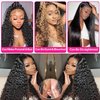 Tihufe 13x6 Deep Wave Lace Front Wigs Human Hair Pre Plucked Deep Curly HD Lace Frontal Wigs Human Hair 180% Density Wigs for Women Human Hair Natural Color (28 Inch)