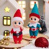 JOYIN 2PCS Christmas Elf Plush Doll,Tiny Elf Doll with Clothes and Belt Pattern Soft Plush Christmas Accessories for Christmas Holiday Decorations, Christmas Dress-Up Party.