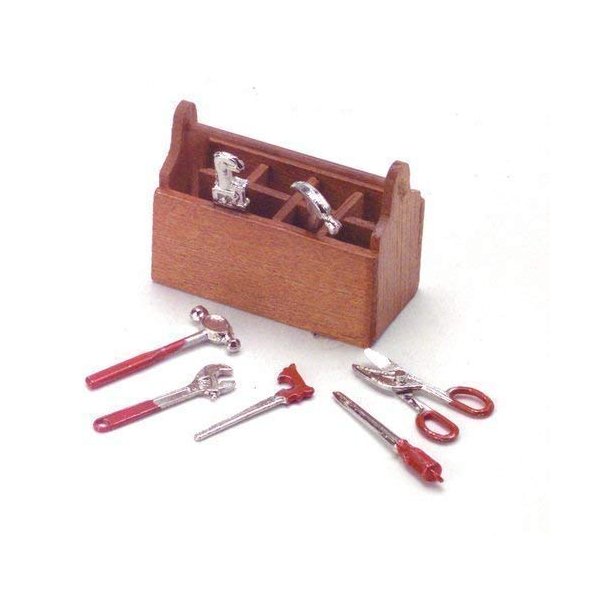 Dollhouse Miniature 1:12 Scale Tool Box with Tools #Z1323