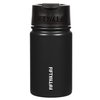 FIFTY/FIFTY 12oz, Double Wall Vacuum Insulated Café Water Bottle, Stainless Steel, Flip Cap w/ Wide Mouth, Matte Black, 12oz/354ml