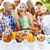 50 Sets 14oz Disposable Charcuterie Cups with 200 Sticks, 50 Bags & 50 Stickers | Eco-Friendly Snack Holders for French Fries, Fruits, Desserts | Birthday Wedding Party Supplies（ white）