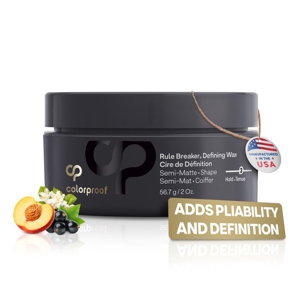 Colorproof Rule Breaker Defining Hair Wax 2 Fl. Oz. Styling Wax with Black Currant, Jasmine & Peach Scent, Heat and Color-Protecting Hair Wax for Men & Women