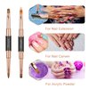 Etercycle Double-Ended Acrylic Nail Art Brushes Set, Gel Polish Nail Art Design Pen Painting Tools Nail Art Liner Brush and Nail Dotting Pen for Acrylic Application Salon at Home DIY Manicure