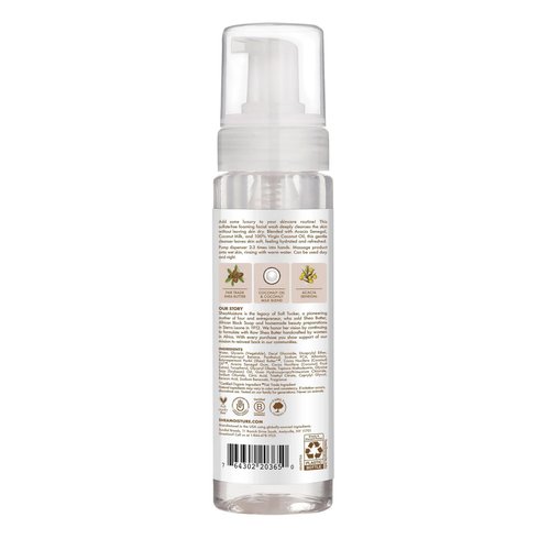 SheaMoisture Face Wash for Women & Men - Gentle Foaming & Hydrating Facial Cleanser with 100% Virgin Coconut Oil, Organic Shea Butter, Daily Face Cleanser for Soft, Restored Skin, 7.5 Fl Oz