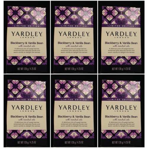 Yardley Bar Soap Blackberry and Vanilla Pack of 6