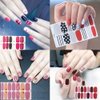 SILPECWEE 20 Sheets Glitter Nail Polish Strips Nail Stickers Full Nail Wraps for Women Adhesive Nail Polish Stickers Gel Sticker Nails with 1pc Nail File