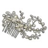 RaeBella Weddings Sparkling Silver Freshwater Pearl & Rhinestone Floral Bridal Hair Comb