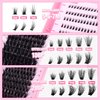 Fluffy Lash Clusters with Bottom Lashes Cluster Eyelash Extensions Thick Volume Individual Lashes 320pcs ALPHONSE Lash Extension Clusters for Beginners (150D+200D, 12-20mm)