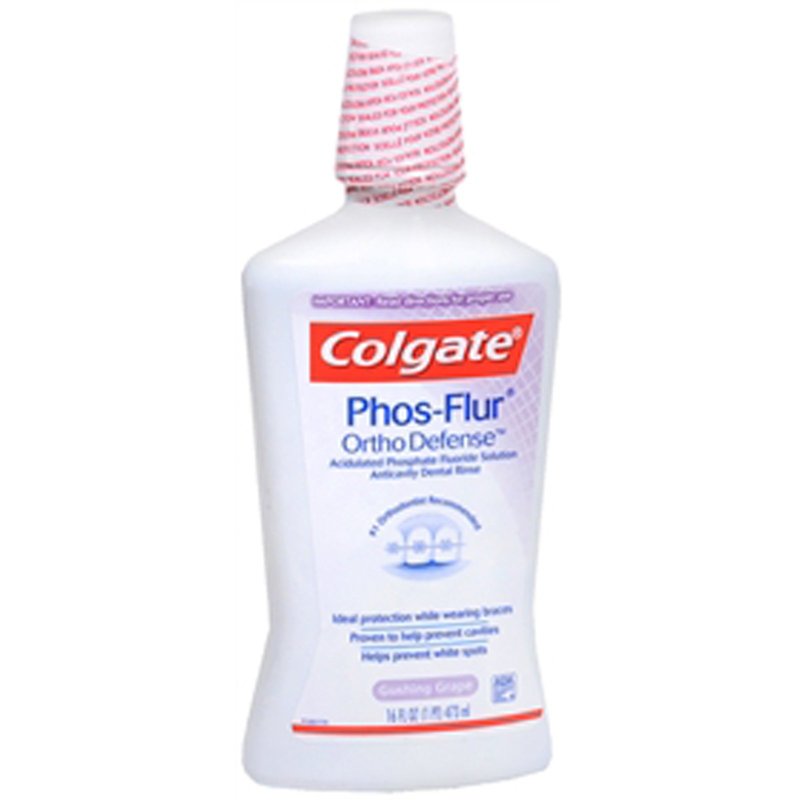 Colgate Phos-Flur Anti-Cavity Fluoride Rinse, Gushing Grape, 16.9 Fluid ...
