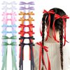 TOKUFAGU 16PCS Hair Bows for Women Girls，Long Tail Tassel Bowknot Hair Ribbons Barrettes for Girls, Solid Silky Satin Ponytail Holder Hair Accessories (8color-2)