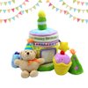Genius Baby Toys First Birthday Gifts for Girls and Boys: Soft Plush Birthday Cake Toy with 4 Sensory Toys. Embroidered with 'Happy Birthday', Lightweight and Portable