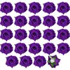 24 Pcs Flower Hair Clip Flower Hairpin Rose Brooch Floral Clips 2.8" Rose Flowers Hair Clips Hair Flowers Headpieces Hair Accessories for Woman Bridal Bridesmaid Wedding Party(Purple)