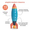 Mentari Toys - Stacking and Counting Rocket - 10pcs Space-Themed Ring Stacker Toddler Toy - Wooden Stacking Rings - Boost Fine Motor Skills and Early Counting Skills - Toddler Educational Toy - Age 3+