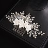 JWICOS Bride Wedding Hair Comb Flower Crystal Wedding Hair Accessories for Women and Girls Pearl Hair Piece for Brides and Bridesmaids