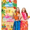 Rtteri Aloha Party Decorations Hawaiian Door Cover Sign Summer Luau Beach Supplies Party Door Banner Tropical Tiki Party Backdrop for Hawaiian Party Yard Birthday Accessory