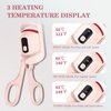 LICNIA Heated Eyelash Curler, Temperature Display Heated Lash Curler with Separator Tool and Brush, 3 Heating Modes Rechargeable Electric Eyelash Curler for Stunning Lashes in Minutes (Pink)
