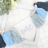 Tassels High Chair Banner For 1st Birthday，First Birthday Party Decorations，Baby Boy 1st Birthday Banner，Cake Smash Backdrop Banner，Rustic Theme 1st Birthday Decorations (Blue)