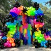 MOMOSHERO 175Pcs Neon Balloons Arch Garland Kit, Glow in the Dark Balloons (Rainbow Star Dot) for Back to 80s 90s DISCO Birthday Party Decorations, Fiesta, Let's Glow Party, Rock Roll Party Supplies