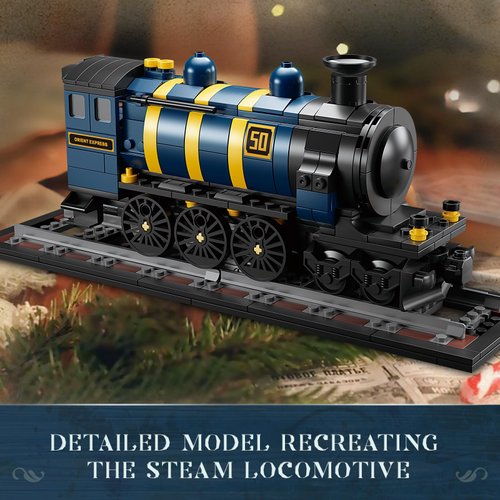 KAZI Steam Train Building Toys Set,Classic Locomotive Display Models for Adults,Retro Orient Express Train Building Blocks for Toy Train Fans Ages 8 Plus,Fun Gift for Train Lovers