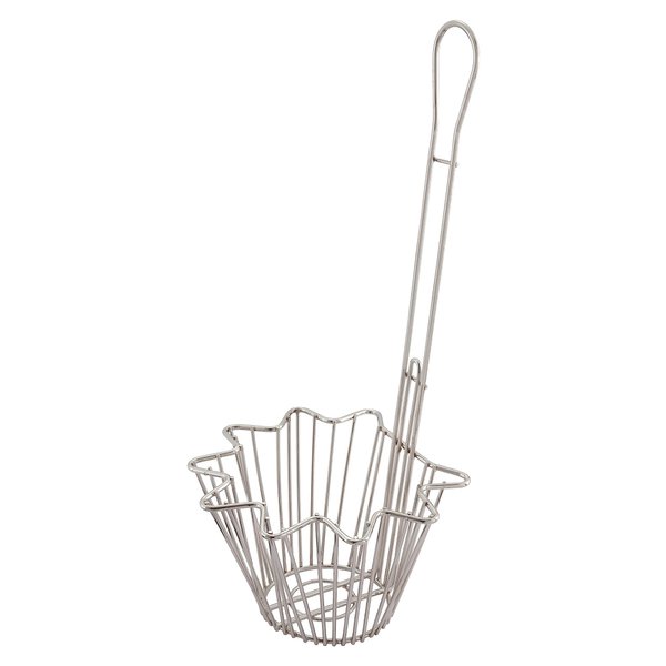 Winco TB-20 Taco Salad Bowl Fry Basket, Round, 18" Hdl TB-20-Round, Chrome, Medium