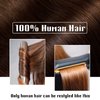 Benehair Clip in Hair Extensions Real Human Hair Brown Clip in Human Hair Extensions 3/4 Full Head with 5 Clips 18 Inch One Piece Hair Clip in for Women with Thinning Hair #04 Medium Brown, 18〃