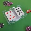 DNB Revolving Playing Card Tray - 2 Deck Plastic Rotating Canasta Card Holder