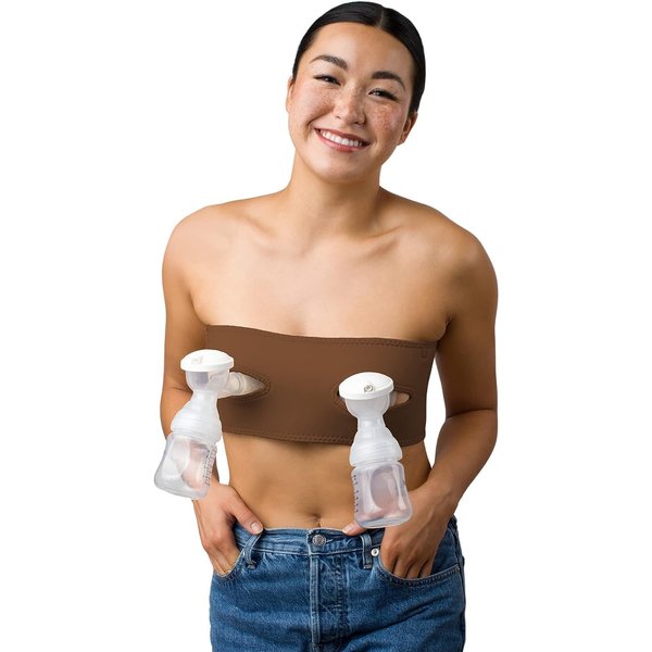 Pump Strap Hands Free Pumping Bra | Strapless, Wireless, Adjustable | Maternity Bra for Multitasking and Compression