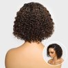YIROO Bye Bye Knots Glueless Wigs Ombre Brown Short Curly Bob Wig Human Hair Pre Bleached Pre Cut 7x5 Lace Closure Wig Beyond Basics Bob Wigs for Woman Put On And Go Easy to Wear Side Part 10Inch