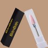 BITNBITH Ceramic Nail Drill Bit 3/32”Professional Safety Acrylic Nail File Drill Bit for Cuticle Dead Skin Remover, Cone Flame Drill Bit for Nail Gel Polishing, Manicure Pedicure Pink,Medium