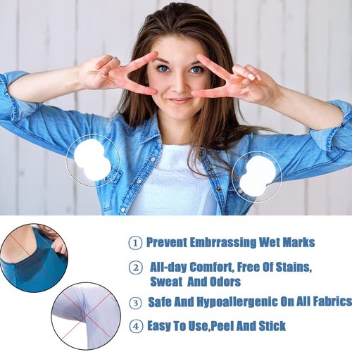 Armpit Sweat Pads, Non Visible Disposable Underarm Sweat Pads For Women And Men Armpits Fight Hyperhidrosis [40 Packs], Comfortable Unflavored, Sweat Free Armpit Protection For Sweating Women
