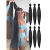 Black Braiding Hair Pre Stretched 30 inch 6 Packs #1b Synthetic Hair Extensions for Braids Yaki Straight