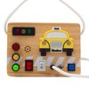 ZIESFOCE Montessori Toys Wooden Busy Board with LED Light Switch for 3+ Year Old Baby and Toddler