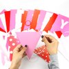 GOSUOA Red Happy Birthday Banner with 12Pcs Pennant Banner Flags,Paper Happy Birthday Bunting Banner for Kids Adults Birthday Party Supplies